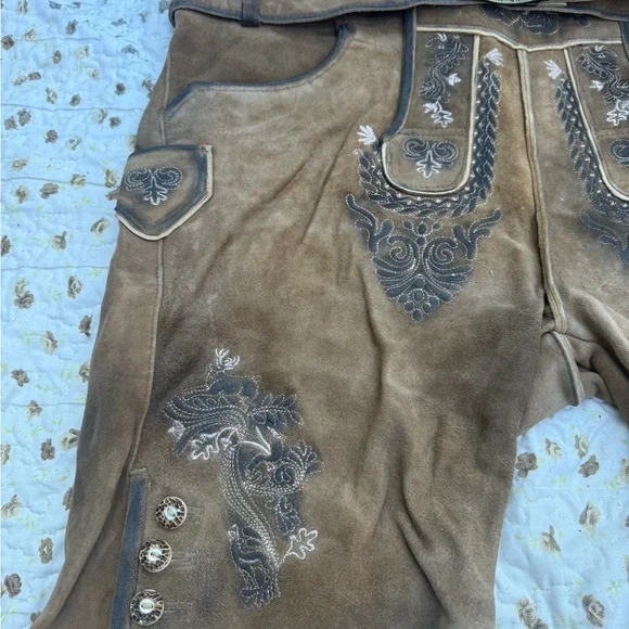 Men's Brown Embroidered Shorts
